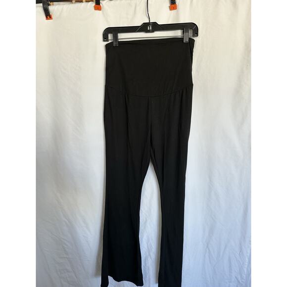 Maternity Flared Leggings Over The Belly Stretchy Pregnancy-Pants Size M - Picture 3 of 6